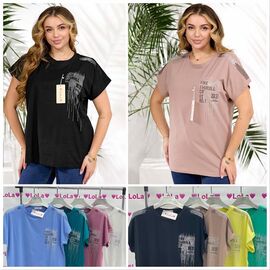 футболка жіноча LL534 mix р.50-54 "Lola" недорого оптом від прямого постачальника