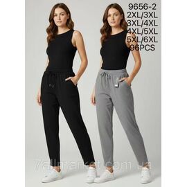 Фотография Спортивные штаны женские на манжете/батал р-ры 2XL-6XL(2цв)"STELLA" недорого от прямого поставщика