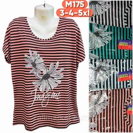 Футболка жіноча стильна напівбатал р-р 3XL-5XL (мікс кв) "Stella" недорого від прямого постачальника