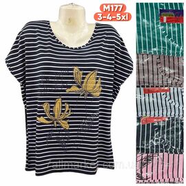 Футболка жіноча стильна напівбатал р-р 3XL-5XL (мікс кв) "Stella" недорого від прямого постачальника