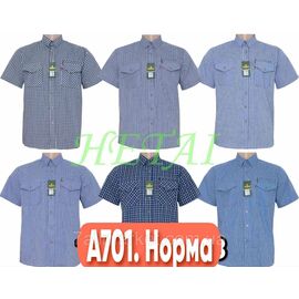 Фотография Рубашка мужская с коротким рукавом размер хл-5хл( 48-56 )(6цв)"STELLA" недорого от прямого поставщика