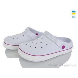 Фотография Кроксы женские летние Лето 419 білий-ягідний (8 пар р.37-41) "Golden Lion" недорого оптом от прямого поставщика