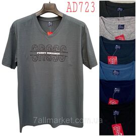 Фотография Футболка мужская молодёжная батал р-ры 5xl -8xl( 56-64 )(микс цв) "NICOLAS" недорого оптом от прямого поставщика