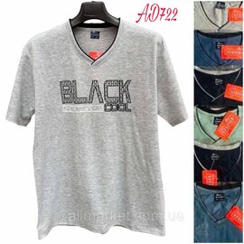 Фотография Футболка мужская молодёжная батал р-ры 5xl -8xl( 56-64 )(микс цв) "NICOLAS" недорого оптом от прямого поставщика