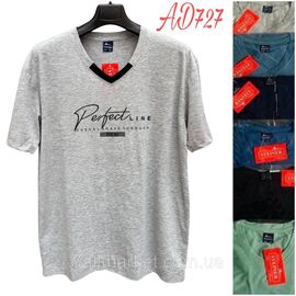 Фотография Футболка мужская молодёжная батал р-ры 5xl -8xl( 56-64 )(микс цв) "NICOLAS" недорого оптом от прямого поставщика