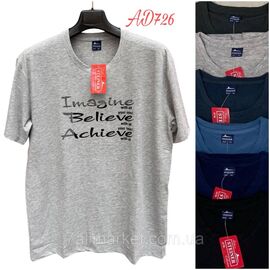 Фотография Футболка мужская молодёжная батал р-ры 5xl -8xl( 56-64 )(микс цв) "NICOLAS" недорого оптом от прямого поставщика