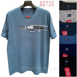 Фотография Футболка мужская молодёжная батал р-ры 5xl -8xl( 56-64 )(микс цв) "NICOLAS" недорого оптом от прямого поставщика