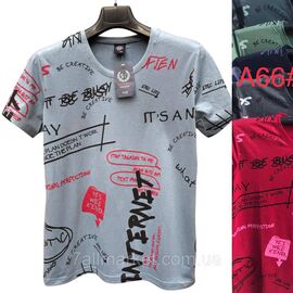 Фотография Футболка мужская молодёжная р-ры XL- 5XL(48-56)(микс цв) "NICOLAS" недорого оптом от прямого поставщика