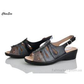 Фотография Босоножки женские летние Лето B219-9 black (8 пар р.37-42) "Chunsen" недорого оптом от прямого поставщика