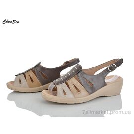 Фотография Босоножки женские летние Лето B219-6 brown (8 пар р.37-42) "Chunsen" недорого оптом от прямого поставщика