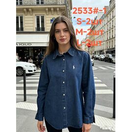 Фотография Рубашка женская 2533-1 navy р.S-L "Lolo Blues" недорого оптом от прямого поставщика