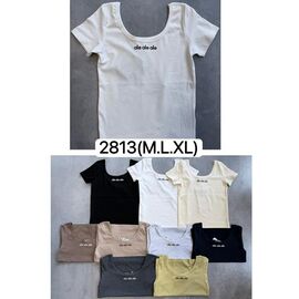 Фотография Футболка женская 2813 white р.M-XL "Ale-Ate" недорого оптом от прямого поставщика