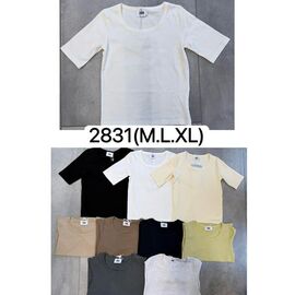 Фотография Футболка женская 2831 beige р.M-XL "Ale-Ate" недорого оптом от прямого поставщика