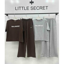 Фотография Костюм спортивный женский 2980-1 brown р.M-XL "Little Secret" недорого оптом от прямого поставщика