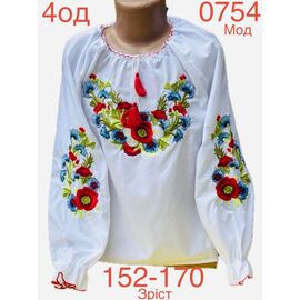Фотография Вышиванка детская на девочку ND866-0754 white р.152-170 "EMRE" недорого оптом от прямого поставщика