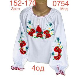 Фотография Вышиванка детская на девочку ND867-0754 white р.152-170 "EMRE" недорого оптом от прямого поставщика