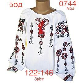 Фотография Вышиванка детская на девочку ND884-0744 white р.122-146 "EMRE" недорого оптом от прямого поставщика