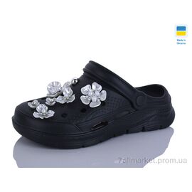 Крокси жіночі літні Літо 414 чорний (8 пар р.36-41) "Lot Shoes" недорого оптом від прямого постачальника