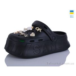 Фотография Кроксы женские летние Лето N156-1 чорний (6 пар р.36-40) "Lot Shoes" недорого оптом от прямого поставщика