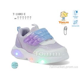 Фотография Кроссовки детские модные Весна/осень T-11083-E LED (8 пар р.21-26) "Ok Shoes" недорого оптом от прямого поставщика