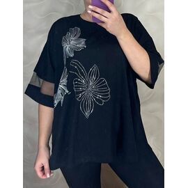 футболка жіноча 26034 black р.56-60 "PULSE" недорого оптом від прямого постачальника