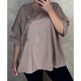 футболка жіноча 26034 brown р.56-60 "PULSE" недорого оптом від прямого постачальника