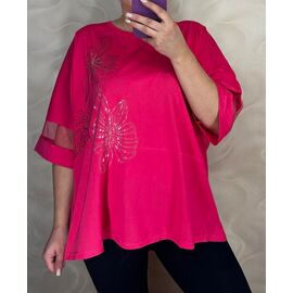 футболка жіноча 26034 pink р.56-60 "PULSE" недорого оптом від прямого постачальника