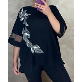 футболка жіноча 26036 black р.56-60 "PULSE" недорого оптом від прямого постачальника