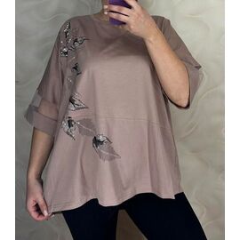 футболка жіноча 26036 brown р.56-60 "PULSE" недорого оптом від прямого постачальника