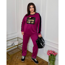 Костюм жіночий прогулянковий із паєтками євро трикотаж (46-60) "LADA" недорого від прямого постачальника