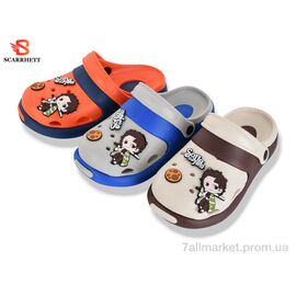 Фотография Кроксы детские летние Лето 383-27A mix (12 пар р.30-35) "SCARRHETT" недорого оптом от прямого поставщика