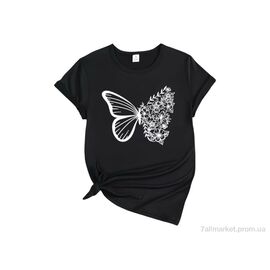 Фотография Футболка женская Лето 198 чорний (5 шт. р.сетка M-3XL) "Алия" недорого оптом от прямого поставщика