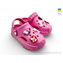 Фотография Кроксы детские летние Лето 3001 малина (6 пар р.24-35) "Rai shoes" недорого оптом от прямого поставщика
