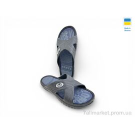 Фотография Шлепки мужские пляжные Лето 12X сіро-синій (6 пар р.41-45) "Rai shoes" недорого оптом от прямого поставщика