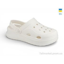 Фотография Кроксы женские летние Лето F650 молочний (10 пар р.37-41) "Rai shoes" недорого оптом от прямого поставщика