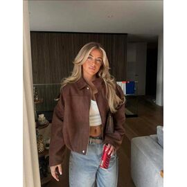 Фотография Куртка женская демисезонная 9073 brown р.42-50 "LINDA" недорого оптом от прямого поставщика