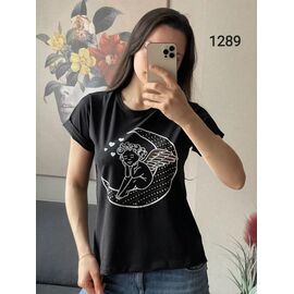 футболка жіноча 1289 black р.42-48 "FSN" недорого оптом від прямого постачальника