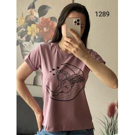 Фотография Футболка женская 1289 powder р.42-48 "FSN" недорого оптом от прямого поставщика