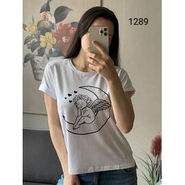 Фотография Футболка женская 1289 white р.42-48 "FSN" недорого оптом от прямого поставщика