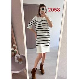 Фотография Платье женское 2058 white-black р.44-48 "FSN" недорого оптом от прямого поставщика