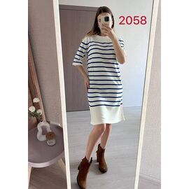 Фотография Платье женское 2058 white-blue р.44-48 "FSN" недорого оптом от прямого поставщика