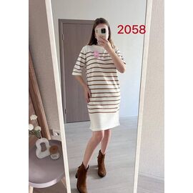 Фотография Платье женское 2058 white-brown р.44-48 "FSN" недорого оптом от прямого поставщика