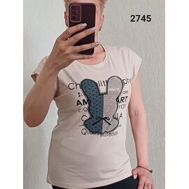 Фотография Футболка женская 2745 beige р.44-50 "FSN" недорого оптом от прямого поставщика