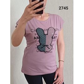 Фотография Футболка женская 2745 powder р.44-50 "FSN" недорого оптом от прямого поставщика