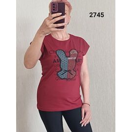 Фотография Футболка женская 2745 wine р.44-50 "FSN" недорого оптом от прямого поставщика