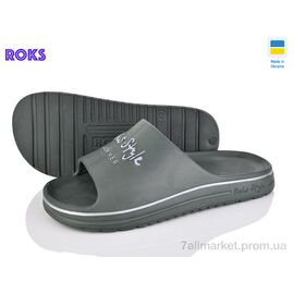 Шльопанці чоловічі пляжні Літо 520-017 хакі (8 пар р.40-45) "Roks" недорого оптом від прямого постачальника