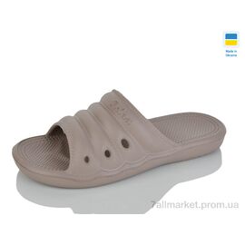 Фотография Шлепки женские облегченные Лето DS66 таупе (8 пар р.36-41) "Крок" недорого оптом от прямого поставщика