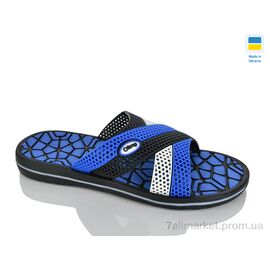 Шльопанці чоловічі пляжні Літо 203 синій (8 пар р.41-46) "Крок" недорого оптом від прямого постачальника