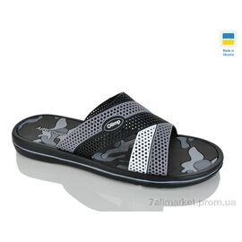 Шльопанці чоловічі пляжні Літо 203 сірий (8 пар р.41-46) "Крок" недорого оптом від прямого постачальника