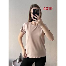 Фотография Футболка женская 4019 beige р.42-46 "FSN" недорого оптом от прямого поставщика
